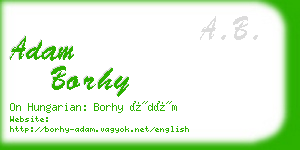 adam borhy business card